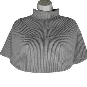 COS Nordstrom wool ribbed funnel neck knitted cape poncho cropped